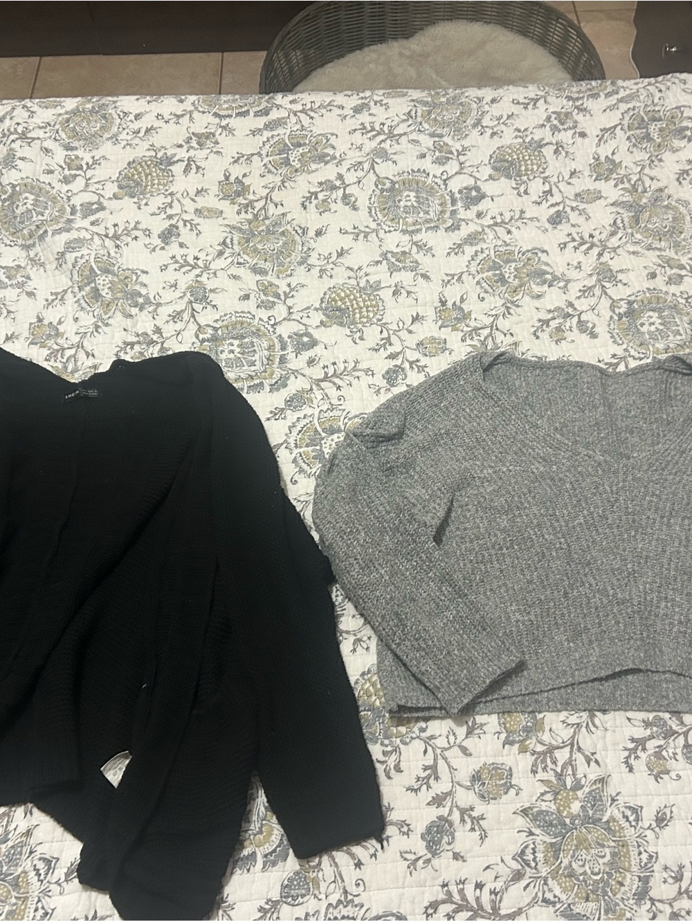 SHEIN Black Cardigan & Gray Crewneck Sweater Duo